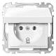 Socket Merten MEG2311-0319, polar white, glossy, System M hinged lid