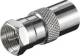 Goobay 11624 F-adapter: F-plug > coax socket, adapter plug made of zinc