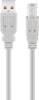Goobay 50954 USB-A-auf-USB-B-Kabel, 3 m, grau, 2,5 W, 0,5 A, 480 Mbit/s, USB 2.0