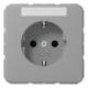 Jung CD1520BFKINAGR SCHUKO socket label broken. Gray