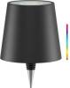 Goobay Kabellose LED-Flaschenleuchte, RGBW, schwarz - mit Touch-Steuerung, 3 W, 140 lm, zahlreiche RGB-Lichtfarben, warmweiß (3000 K), IP44, stufenlos dimmbar