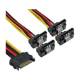 InLine® SATA Strom-Y-Kabel, SATA BU/4x SATA ST gew., m. Laschen, 0,30m