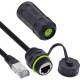 InLine® Patchkabelkupplung Cat.6A, IP68, RJ45 Buchse zu Stecker, 20cm