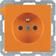 Berker 6768766014 Steckdose mit Schutzkontaktstift Q1 orange, samt