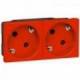 Legrand 077272 Schuko-Steckdose 45° 2-fach 4-modulig Mosaic rot