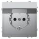 Merten MEG2310-6036 SCHUKO socket with hinged lid BRS plug-in terminal stainless steel
