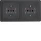 Berker 47206086 Steckdosen-Kombination SCHUKO 2fach mit Rahmen Q.1/Q.3 anthrazit