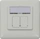 Dosen TP,UP,2-fach,CAT6A, Keystone Short, mit Kabelklemme, Reinweiss, designfähig UAE, Synergy 21,