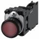Siemens 3SU11020AB203FA0 push button illuminated 22mm round red button NO+Ö AC/DC 24V