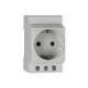 ALLNET 48,3 cm ( 19 Zoll )-Zubehör Steckdose, 1x Dosen (CEE7), für Din-Rail, grau