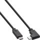 InLine® USB-C Kabel gewinkelt, USB 3.2 Gen.2x2, 20Gb/s, 100W, schwarz, 0,5m