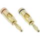 InLine® Bananen ST, Schraubver., Metall, vergoldet, 1x rot, 1x schwarz, 2er Set