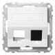 Merten MEG4568-0419 inclined outlet 2-fold support + lettering for Mod.Jack polar white