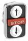 Schneider Electric ZB4BA71114 Schneider triple pushbutton ARROW up white/STOP red/ARROW down white