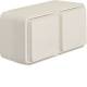 Hager WNC162B socket outlet SCHUKO AP 2-way horizontal with hinged cover raised BS 2 cable entry, W.1
