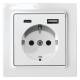 Eltako DSS55E+USBA+C-wg SCHUKO socket E-Design55 pure white glossy 30055897
