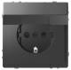 Merten MEG2310-6034 SCHUKO socket with hinged lid BRS plug-in terminal anthracite