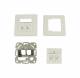 Dosen TP,UP,2-fach,CAT6A, Keystone Short mit Kabelklemme, Reinweiss, Synergy 21,