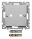 Merten 469360 central plate with high-end speaker plug-in. aluminum system M
