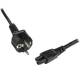Startech.com PXTNB3SEU1M 1m 3-Prong Laptop-Netzkabel Schuko CEE7 zu C5 Clover Leaf Stromversorgungskabel
