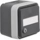 Hager WNC166 socket outlet SCHUKO AP with hinged cover, labeling field, smooth closure
