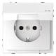Merten MEG2314-6035 SCHUKO socket with hinged lid IP44 BRS StK lotus white