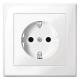 SCHUKO socket Merten full plate, polar white, glossy M SMART MEG2300-1419