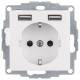 Berker 48038989 SCHUKO/USB S.1 socket outlet polar white glossy.