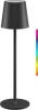 Goobay Kabellose LED-Tischleuchte, Größe M, 38 cm, RGBW, schwarz - mit Touch-Steuerung, 3 W, 140 lm, zahlreiche RGB-Lichtfarben, warmweiß (3000 K), IP44, stufenlos dimmbar