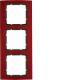 Berker 10133012 Rahmen 3fach B.3 Alu rot/anthrazit