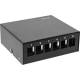InLine® Patchfeld-Dose Aufputz für 6x Keystone RJ45, Metall, schwarz RAL9005