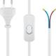 Goobay 51349 Kabel mit Eurostecker zum Konfektionieren, mit Schalter, 1,5 m, Weiß, 2×0,75 mm², Eurostecker Typ C (CEE 7/16), lose Kabelenden