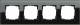 Gira 021405 frame black 0214 05, 4-ESPRIT glass