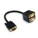 StarTech.com 1 ft VGA to 2x VGA Video Splitter Cable - DB-15 Male Video - DB-15 Female Video - 1ft