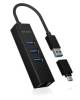 Hub IcyBox 4-Port IB-HUB1419-LAN USB 3.0 Hub und LAN-Adapter