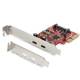 Startech.com PEXUSB312C3 2-Port PCIe USB 3.1 Card - 2x USB-C 3.1 Gen 2 up to 10 Gbps - PCIe Gen 3 x4 - ASM3142 chipset - Windows, Linux and macOS
