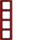Berker 10143012 Rahmen 4fach B.3 Alu rot/anthrazit