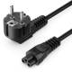 Terra 3809209 Kabel Netz 3-pol. SchuKo -> Kleeblatt abgewinkelt 0,8 m schwarz