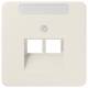 Jung 569-2NAUA Cover for two IAE / UAE sockets, 569-2 NAUA white with signature panel
