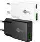 Goobay Multi Fast Charger 30 W USB-C PD GaN Dual-Schnellladegerät Slim schwarz - 1x USB-C-Anschluss (Power Delivery) und 1x USB-A-Anschluss (Quick Charge)