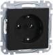 Merten MEG2301-0403 SCHUKO socket plug-in terminals matt black System M