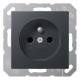 Jung A1520FBFKIANM socket French/Belgian system matt anthracite