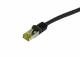 Patch cable RJ45, CAT6A 500Mhz, 25m, black, S-STP(S/FTP), PUR Indoor/Outdoor/Indu (UV/Water/oil/-resistant), AWG26, with CAT7 raw cable, Synergy 21