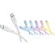 Goobay Silicone Cable Pastel Power Pack Set 6x USB-C-Silikonkabel, 1,5 m, weiß, blau, türkis, lila, pink, gelb, 60 W, 3 A, weiches und robustes Ladekabel für USB-C-Geräte