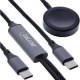 InLine® 2-in-1 Ladekabel für Apple Watch + USB-C, 100 W, USB 2.0, 1,2 m
