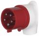 Berker 578201 angle CEE plug 5-pole 32 A, connection systems, gray / red