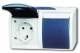 Busch Jaeger 2CKA002084A0703 BJ 20/2EWN-53 Steckdose mit Klappdeckel waagerecht 2f ocean IP44 grau/blau