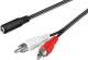 Goobay 50442 Audio cable adapter 3.5 mm jack to Cinch plug - 3.5 mm jack (3-pin, stereo) > 2x Cinch plug (audio left/right)