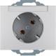 Berker 47287103 Steckdose SCHUKO 45° mit Beschriftungsfeld K.5 Alu