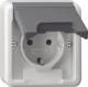 Gira 445035 SCHUKO-Steckdose Klappdeckel+BSF (OT) WG AP IP44 Grau
